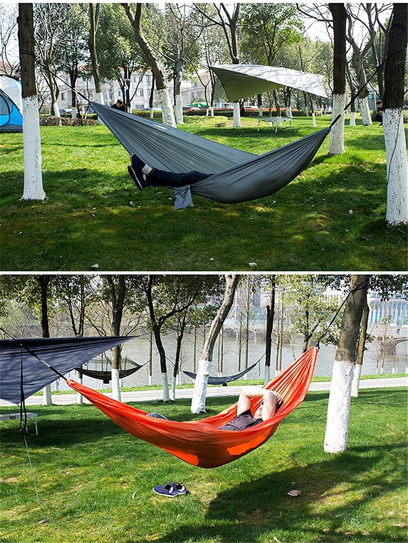 キャンプハンモック、ポータブルダブルインターセプタンブリングハンモック キャンプハンモック キャンプハンモック、ポータブルダブル